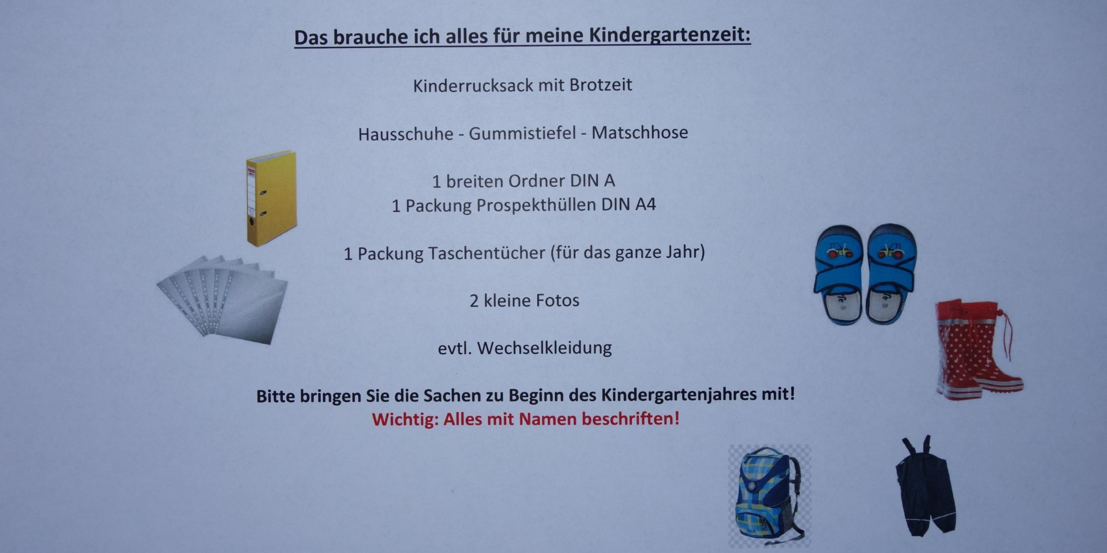 Meine Kindergartensachen