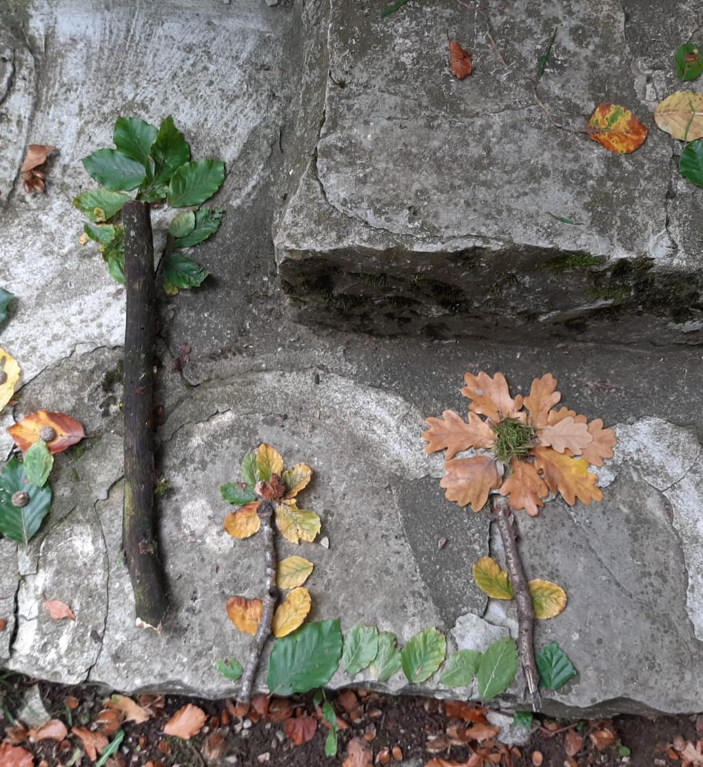Kunstwerke aus dem Herbstwald - Blume