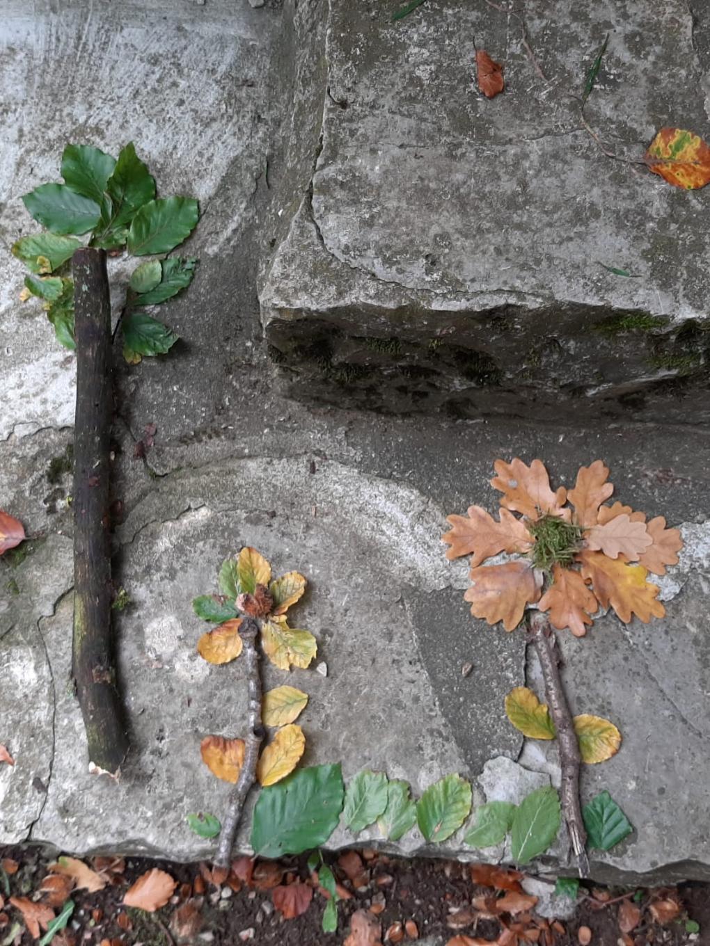 Kunstwerke aus dem Herbstwald - Blume